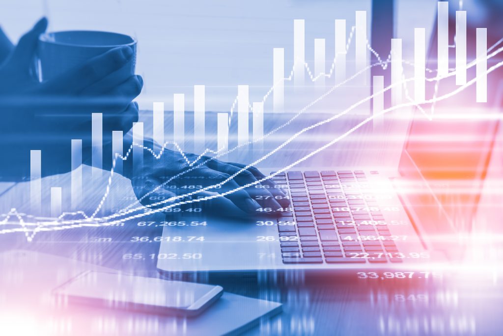 Stock market indicator and financial data view from LED