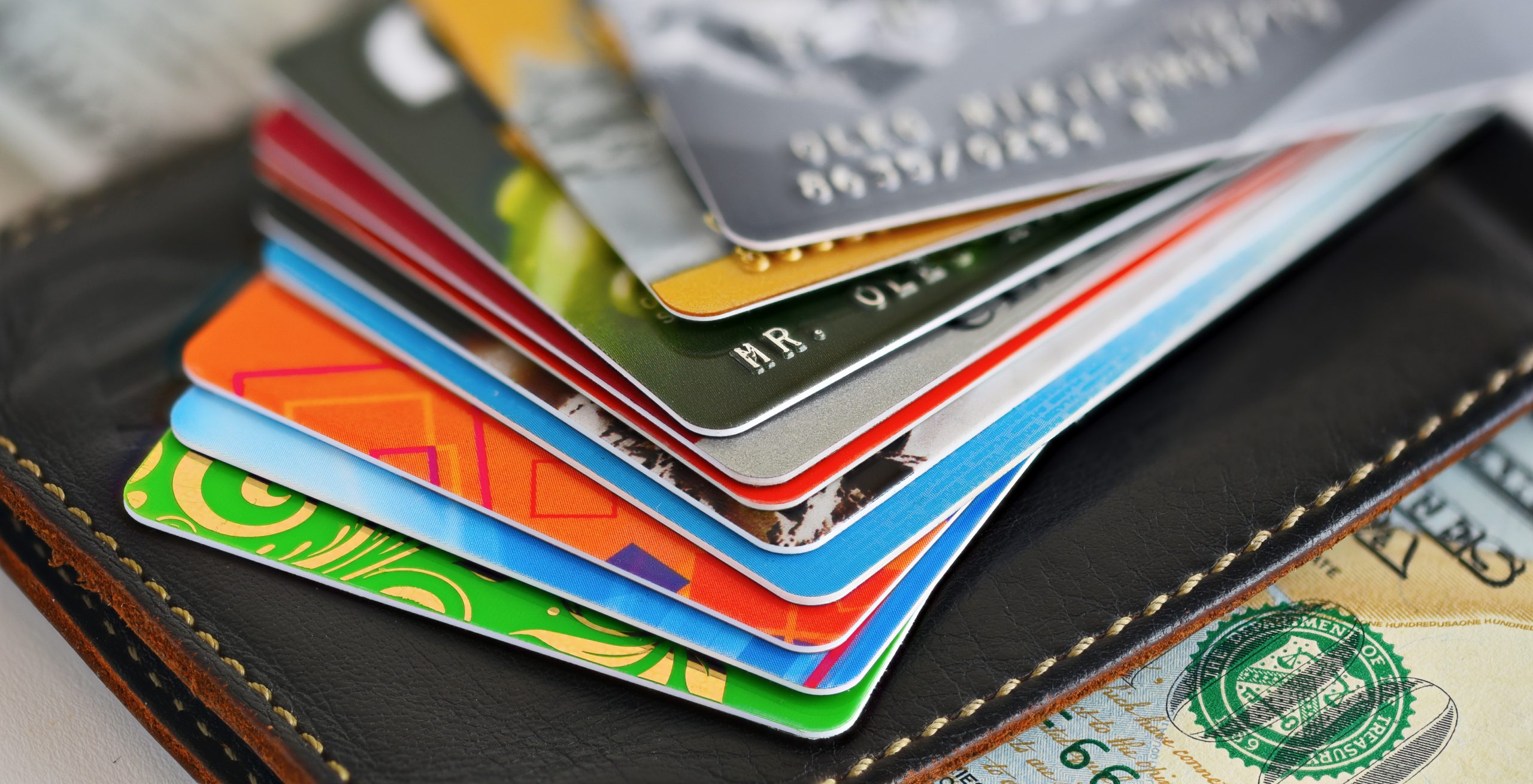 Credit cards closeup