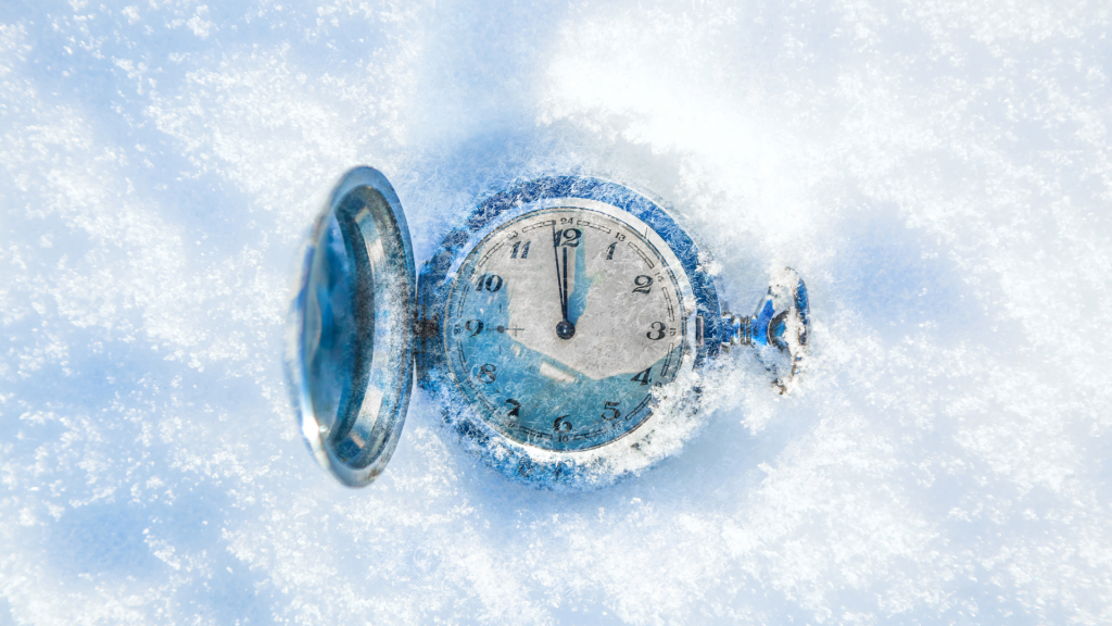 vintage watch covered with frost