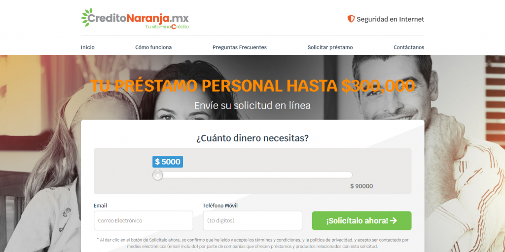 Pide el préstamo personal Crédito Naranja 100% online