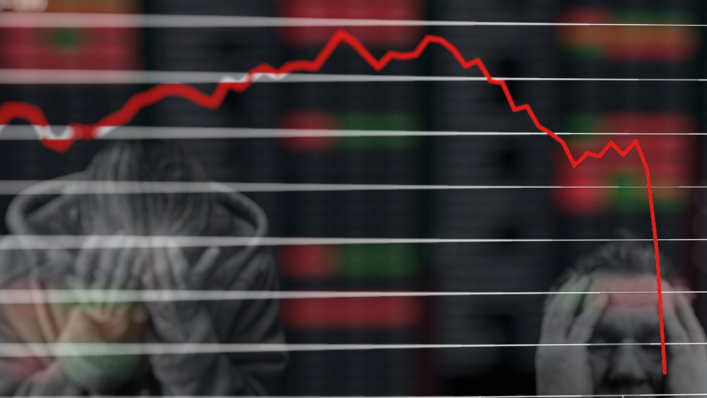 Graph showing decline of a stock/index (the US recession)