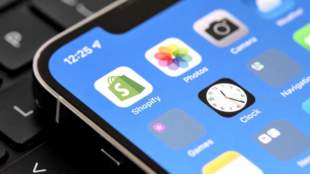 Mobile screen showing Shopify app
