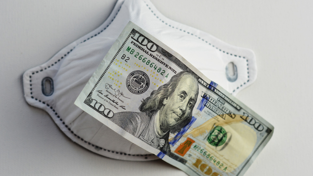 mask and dollar bill