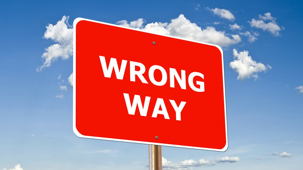 Sign written "wrong way"