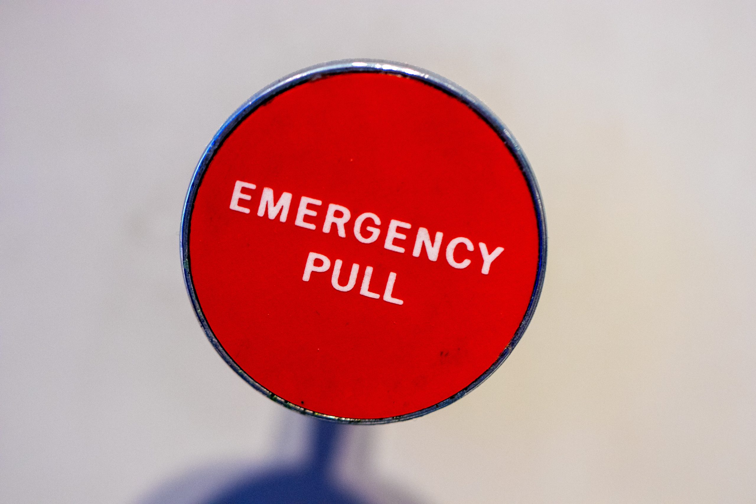Sign with the words EMERGENCY PULL