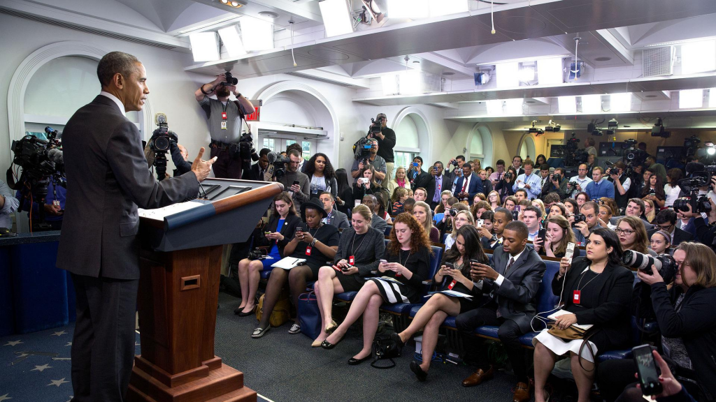 Obama at a press conference