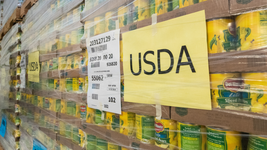 Food cans produced by the United States Department of Agriculture (USDA)