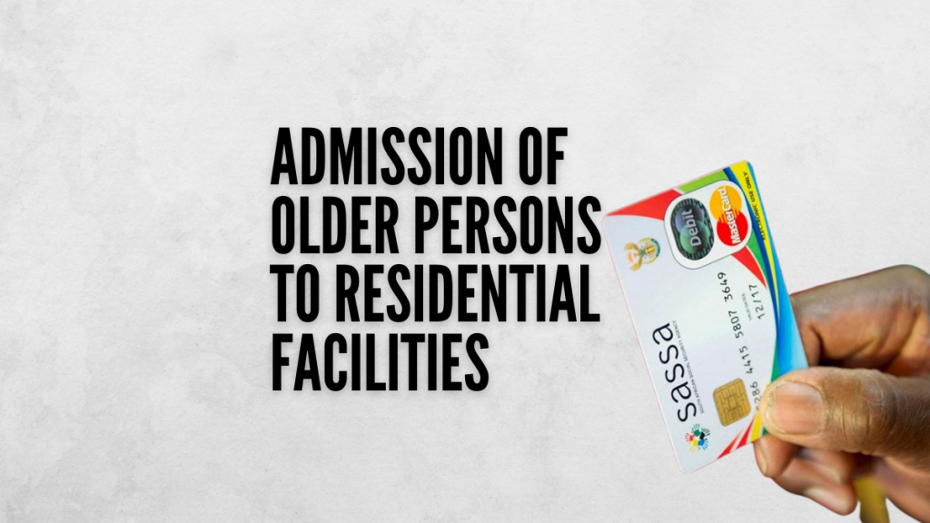 Admission of Older Persons to Residential Facilities