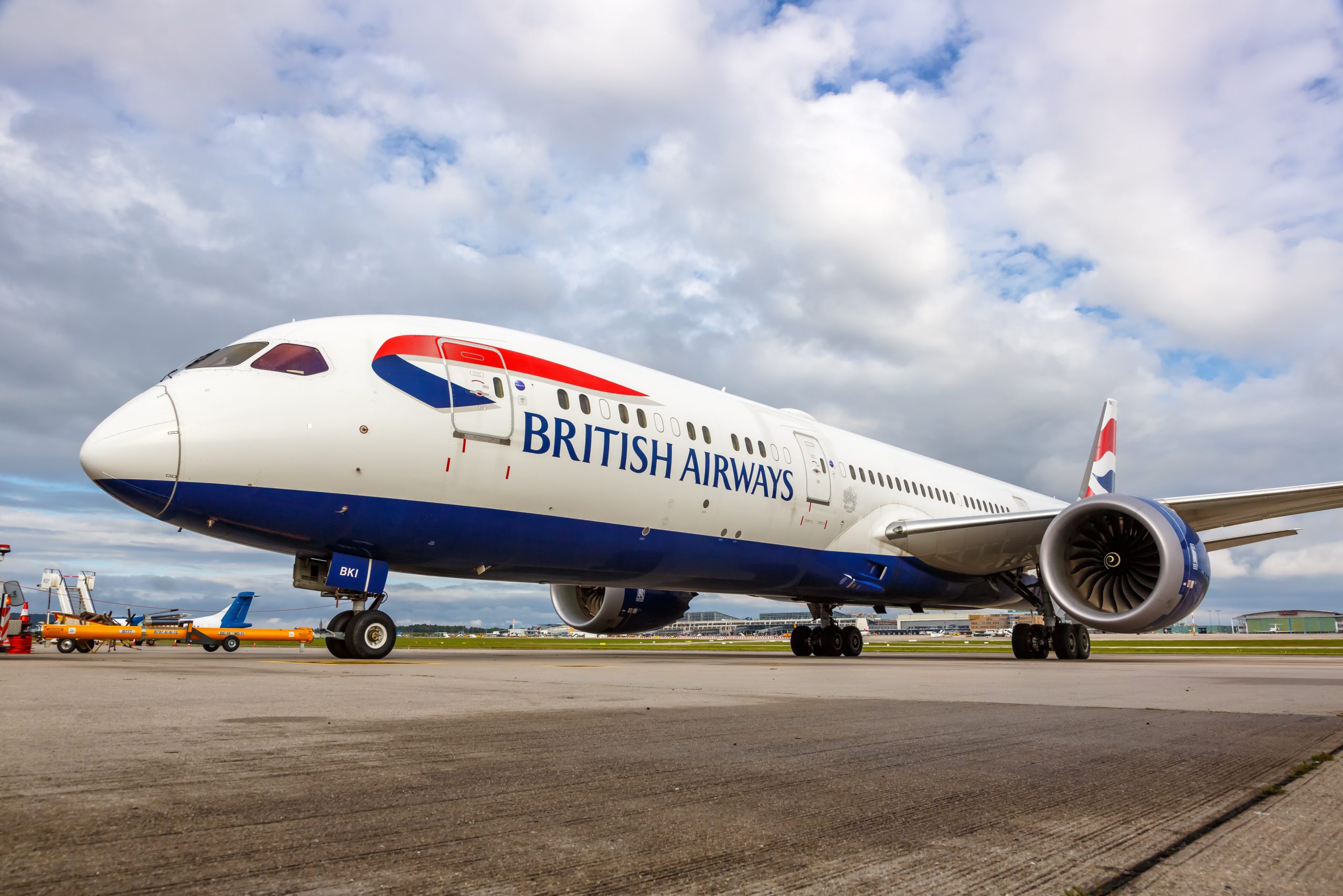 British Airways Boeing 787-9 Dreamliner airplane Stuttgart airport in Germany