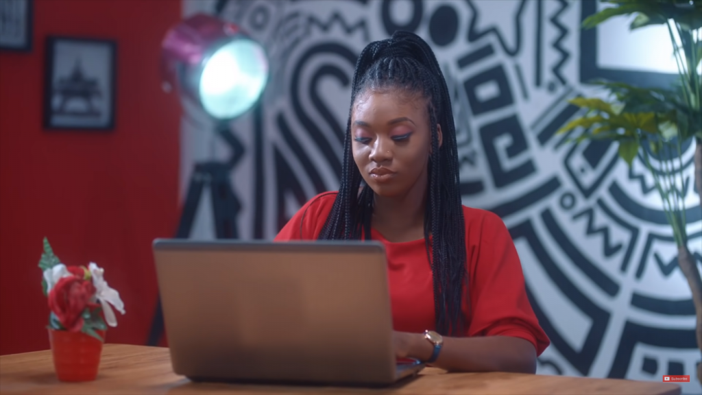 Woman using computer