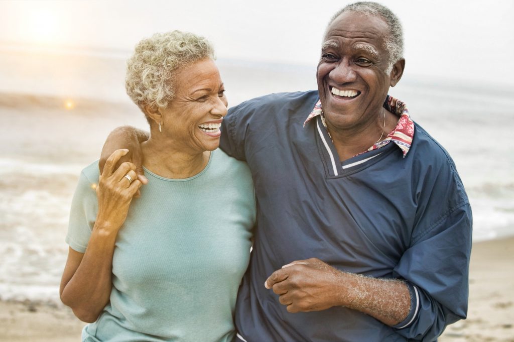 Happy Senior African American Couple on the Beach