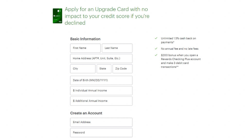apply Upgrade Cash Rewards Visa®