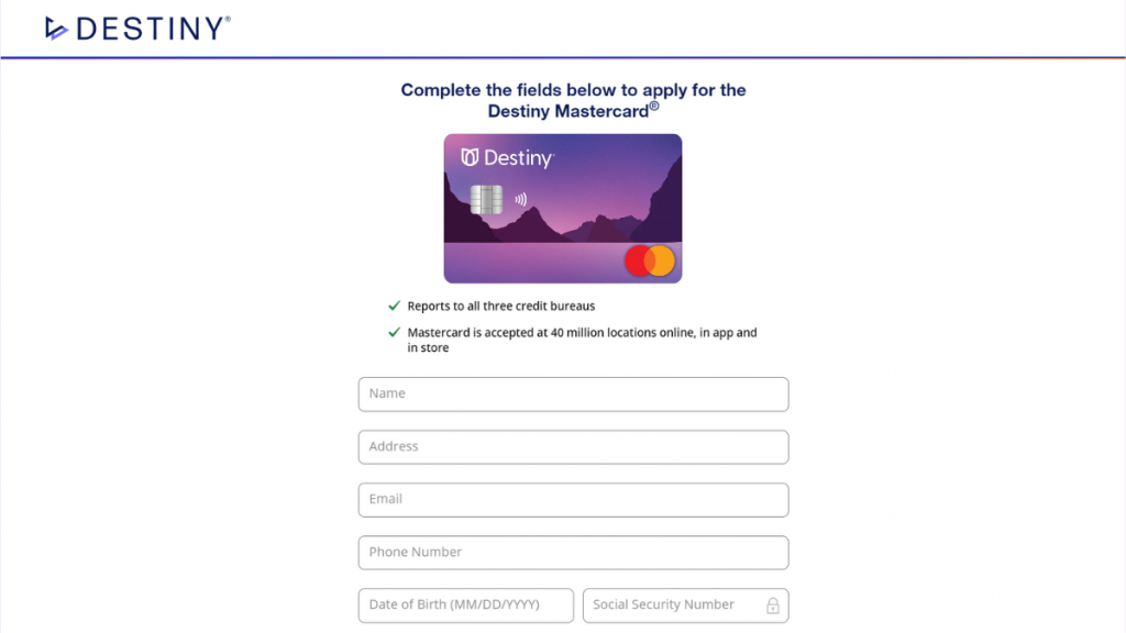 how to apply for Destiny Mastercard®